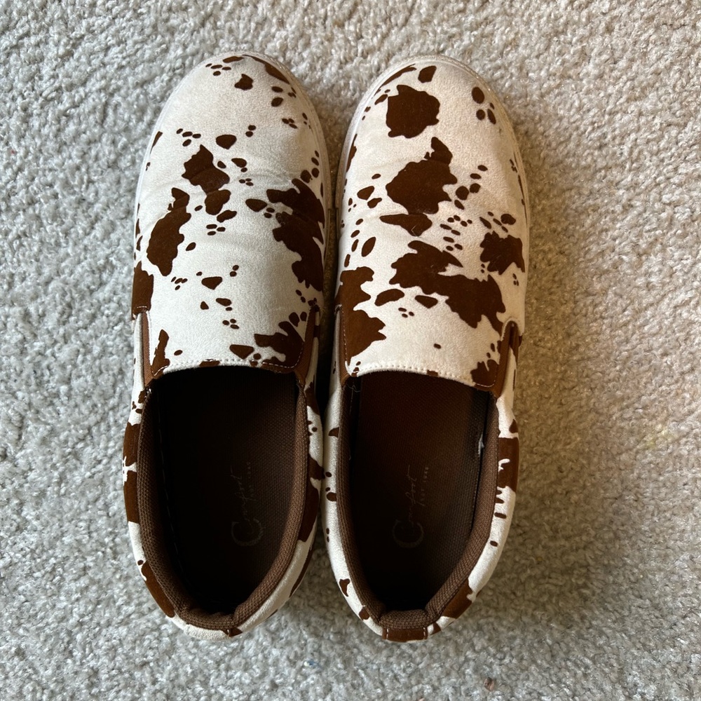 Cow print sneakers